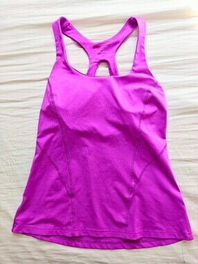 Express Magenta Core Performance Athletic Tank With Built In Sports Bra Size S